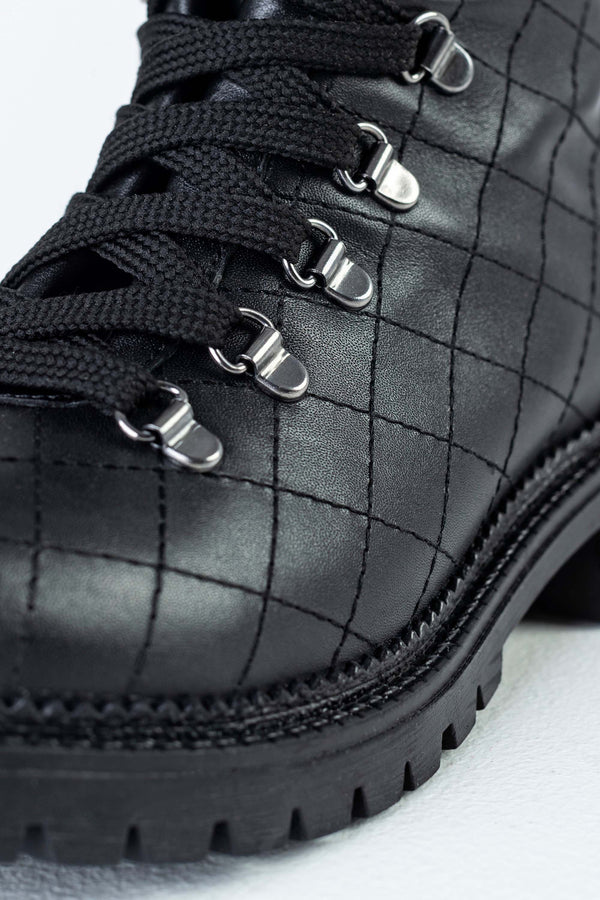 Leather lace-up boots