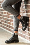 Leather lace-up boots