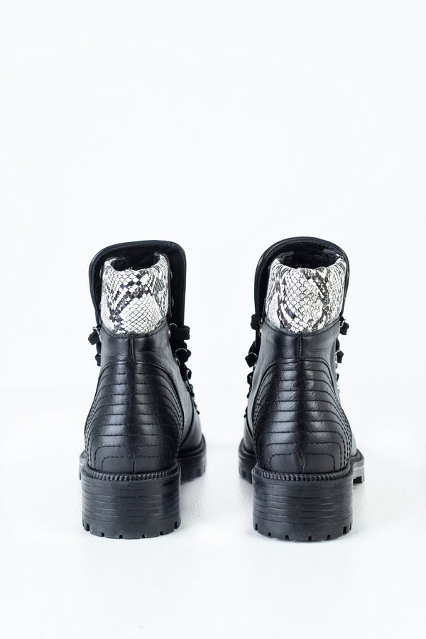 Leather lace-up boots
