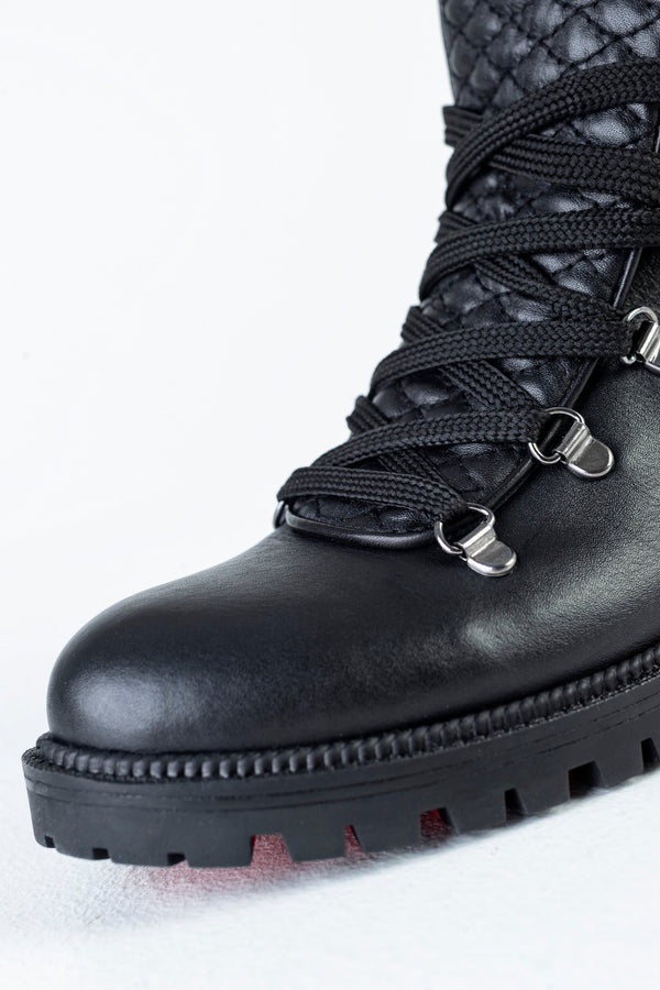 Leather lace-up boots
