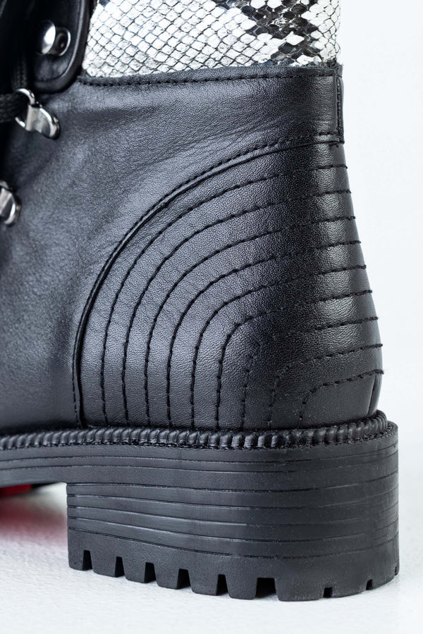 Leather lace-up boots