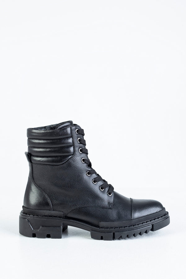 Leather lace-up boots