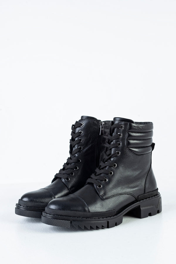 Leather lace-up boots