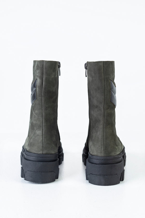 Leather lace-up boots