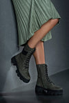Leather lace-up boots