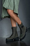 Leather lace-up boots