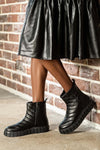 Leather quilted boots