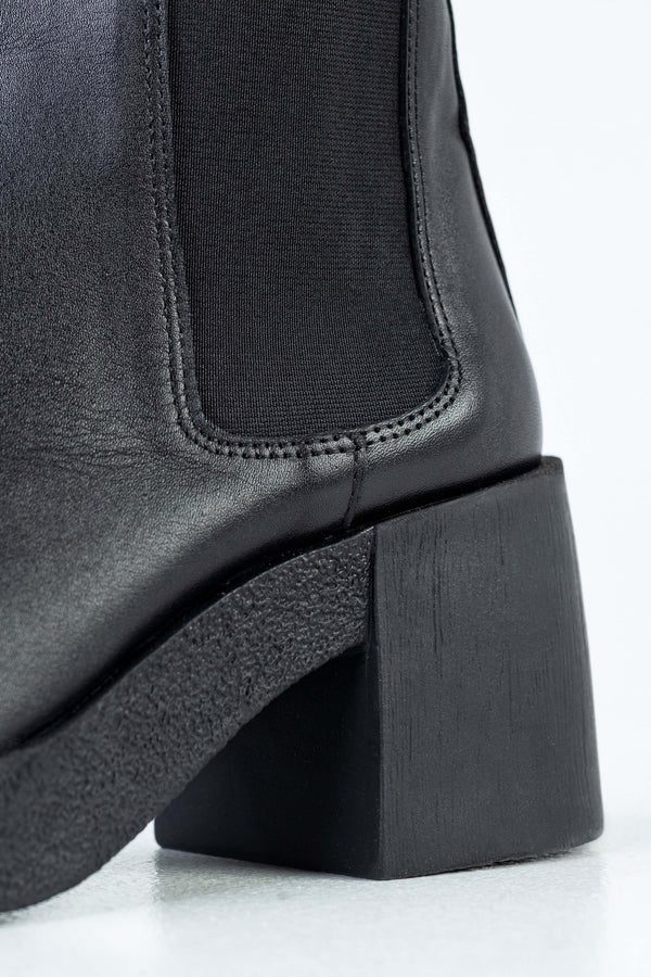 Leather heeled boots