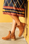 Leather boots with wave top