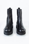 Leather high top chelsea boots