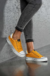 Lace-up fastening canvas sneakers