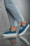 Lace-up fastening canvas sneakers