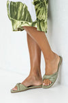 Twist vamp slide sandals