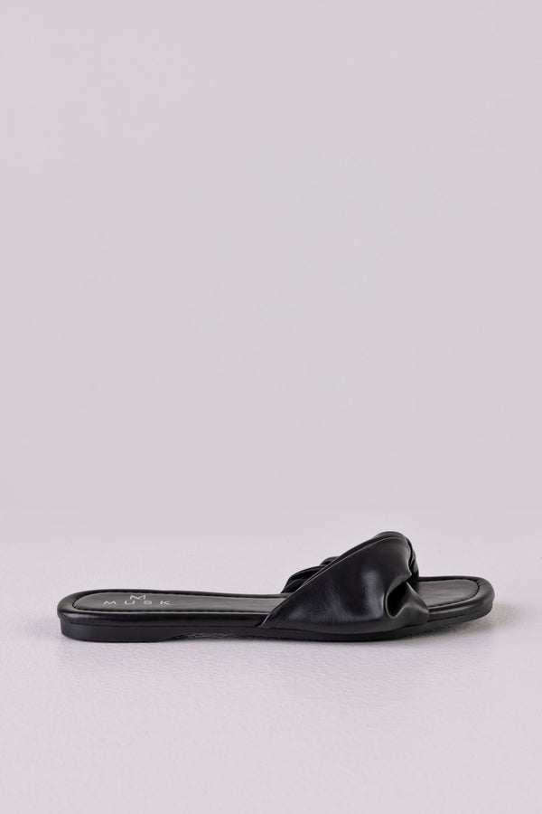 Twist vamp slide sandals