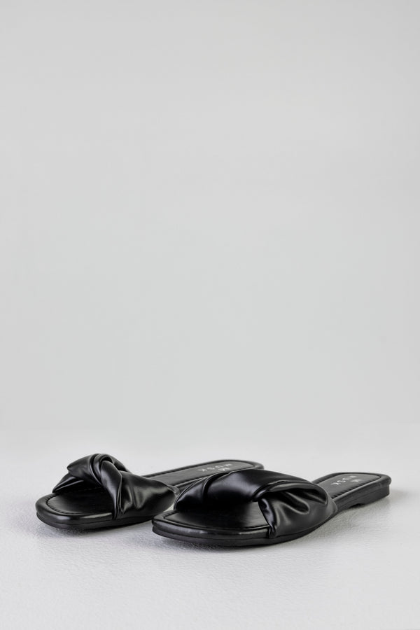 Twist vamp slide sandals