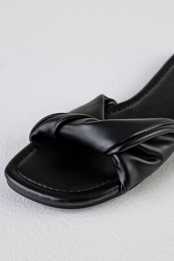 Twist vamp slide sandals