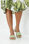 Quilted vamp slide sandals