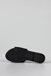 Ruched flat sole slide sandals