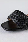 Woven vamp heeled sandals
