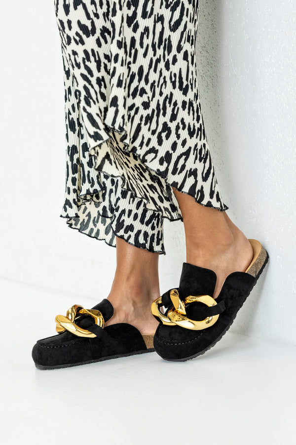 Chain loafer mules