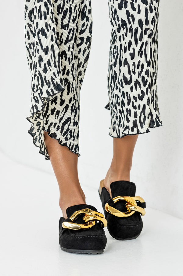 Chain loafer mules