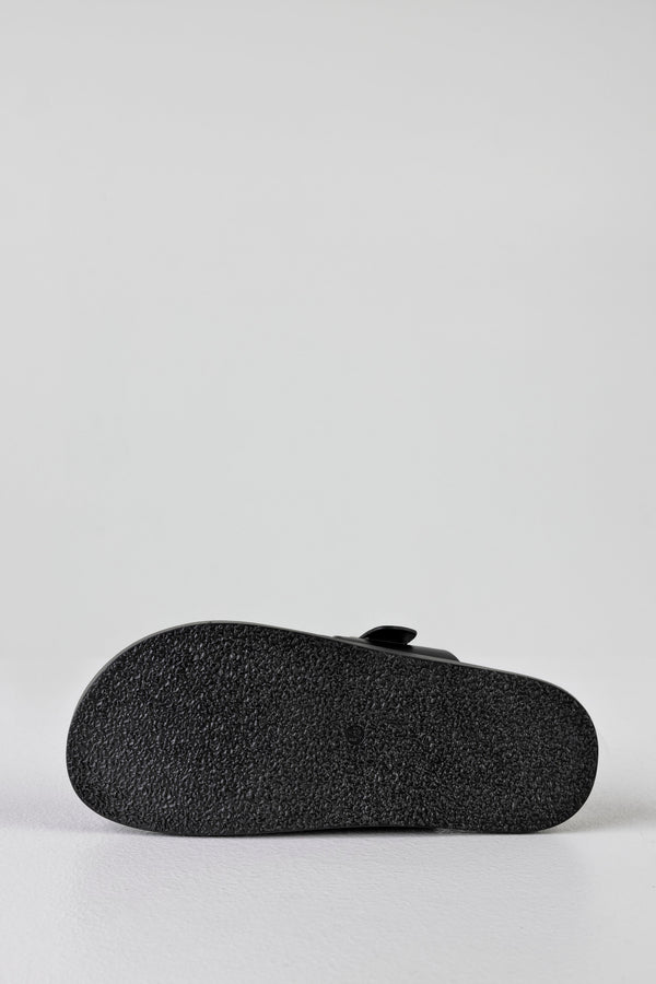 Slide sandals with buckle