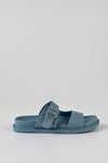 Slide sandals with buckle