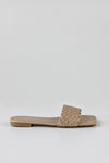 Braided vamp square toe slide sandals