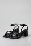Square toe strappy heeled sandals