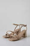 Square toe strappy heeled sandals