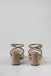 Square toe strappy heeled sandals