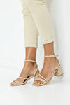 Square toe strappy heeled sandals