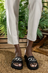 Slide sandal with chain
