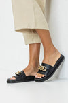 Slide sandal with chain