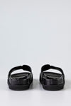 Leather platform slide sandals