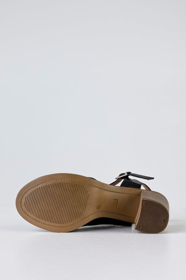 Leather heeled sandals