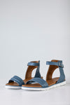Leather flat sandals with buckle