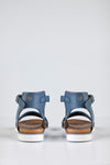 Leather flat sandals with buckle