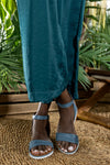 Leather flat sandals with buckle