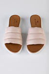 Leather quilted slide sandals