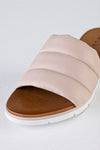 Leather quilted slide sandals