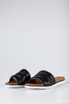 Leather quilted slide sandals