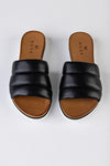 Leather quilted slide sandals