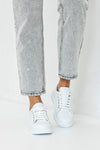Leather hole punched sneakers
