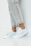 Leather hole punched sneakers