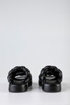 Leather braided padded slide sandals