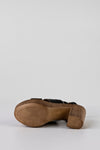 Leather platform heeled sandals