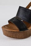Leather platform heeled sandals