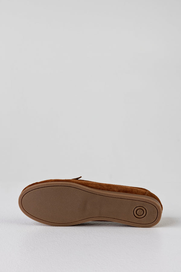 Leather suede moccasin with tassels