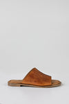 Leather slide flat sandals